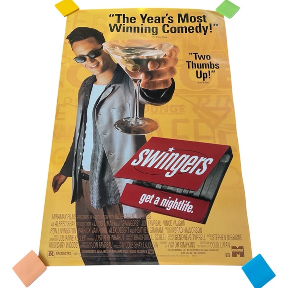 Vintage Swingers Cult Classic Movie Poster 26x40 Vince Vaughn Miramax 1996 - Picture 1 of 11